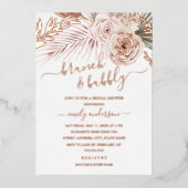 ブランチ及び泡状バラ金箔ブライダルシャワー 箔招待状 (正面)