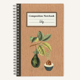 ブランチ構成上のアボカドパーソナライズされたー ノートブック