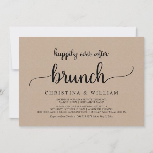 ブランチ素朴の後結婚ずっと幸せに落ち込むこと 招待状 (正面)