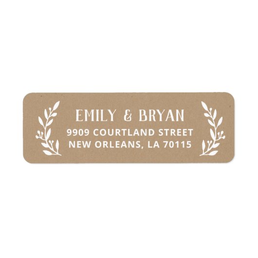 ブランチ素朴クフェイクラフト結婚ズ差出人住所 ラベル (正面)