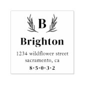 ブランチ素朴ファミリーモノグラム差出人住所 セルフインキングスタンプ (デザイン)