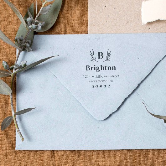 ブランチ素朴ファミリーモノグラム差出人住所 セルフインキングスタンプ