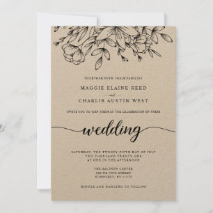 ブランチ素朴結婚式招待状 招待状