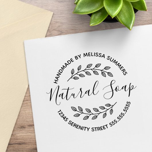ブランチ葉リースナチュラルソープ ラバースタンプ