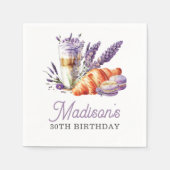 ブランチ誕生日ウォーター色マカロン&クロワッサン スタンダードカクテルナプキン (正面)