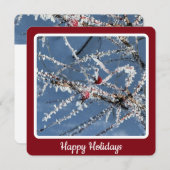 ブランチ霜の降りた – フラットホリデーカード シーズンカード (正面/裏面)