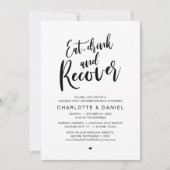 ブランチ食べの後の朝、飲み物と回復 招待状 (正面)