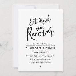 ブランチ食べの後の朝、飲み物と回復 招待状