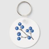ブランチ・キーチェーン上のフレッシュ・ブルーベリー キーホルダー (正面)