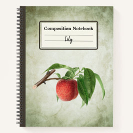 ブランチ・コンポでおいしい桃パーソナライズされた ノートブック