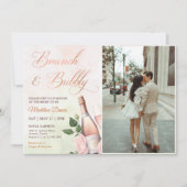 ブランチ&バブリーのシャンパンブライダルシャワー写真 招待状 (正面)