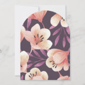 ブランチ&バブリーはっきりしたフローラアーチブライダルシャワー 招待状 (裏面)