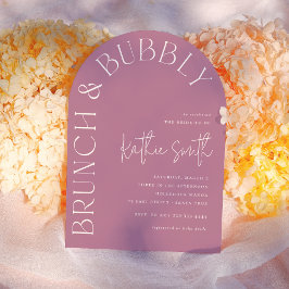 ブランチ&バブリーはっきりしたフローラアーチブライダルシャワー 招待状