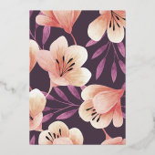 ブランチ&バブリーはっきりしたフローラアーチブライダルシャワー 箔招待状 (裏面)