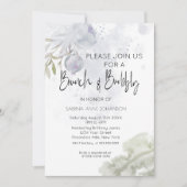 ブランチ&バブリーほこりっぽいブルーバラとローズヒップ 招待状 (正面)