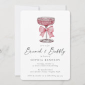 ブランチ&バブリーウォーターカラーシャンパンブライダルシャワー 招待状 (正面)