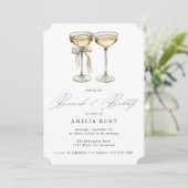 ブランチ&バブリーウォーターカラーシャンパンブライダルシャワー 招待状 (スタンド正面)