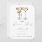 ブランチ&バブリーウォーターカラーシャンパンブライダルシャワー 招待状 (正面)