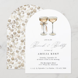 ブランチ&バブリーウォーターカラーシャンパンブライダルシャワー 招待状