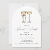 ブランチ&バブリーウォーターカラーシャンパンブライダルシャワー 招待状 (正面)