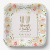 ブランチ&バブリーガーデンフローラブライダルシャワー ペーパープレート (正面)