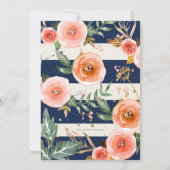 ブランチ&バブリーグリッターバラネイビーブライダルシャワー 招待状 (裏面)