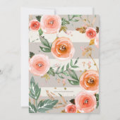 ブランチ&バブリーグリッターバラ金ゴールドブライダルシャワー 招待状 (裏面)