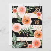 ブランチ&バブリーグリッターブラックストライプブライダルシャワー 招待状 (裏面)