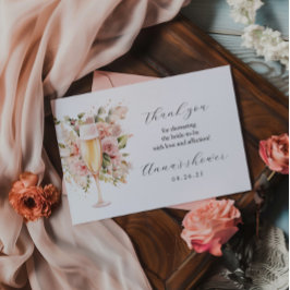ブランチ&バブリーサンキューカード | 水彩フローラル サンキューカード