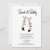 ブランチ&バブリーシャンパンピンクボウブライダルシャワー 招待状 (正面)