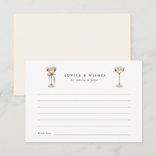 ブランチ&バブリーシャンパンブライダルシャワー アドバイスカード (正面/裏面)