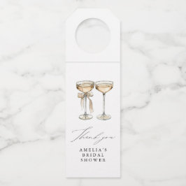 ブランチ&バブリーシャンパーニュブライダルシャワーサンキュー ボトルネックタグ