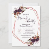 ブランチ&バブリーバラ金ゴールドパープルジオメトリックシャワー 招待状 (正面)