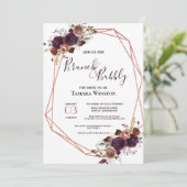 ブランチ&バブリーバラ金ゴールドパープルジオメトリックシャワー 招待状 (スタンド正面)