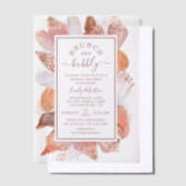 ブランチ&バブリービーチシーシェルブライダルシャワー ベラム紙招待状 (オフセット)