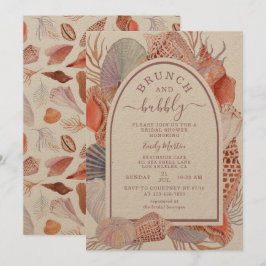 ブランチ&バブリービーチシーシェルブライダルシャワー 招待状