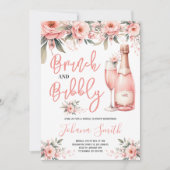 ブランチ&バブリーピンクフローラブライダルシャワー 招待状 (正面)