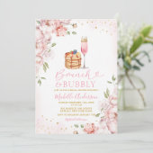ブランチ&バブリーピンクフローラワインブライダルシャワー 招待状 (スタンド正面)