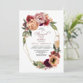 ブランチ&バブリーフローラモダン秋ブライダルシャワー 招待状 (スタンド正面)