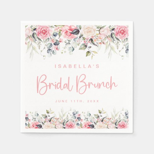 ブランチ&バブリーブライダルシャワーウェルカムサイン スタンダードカクテルナプキン (正面)