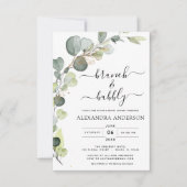 ブランチ&バブリーブライダルシャワーグリーナリーユーカリ 招待状 (正面)