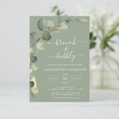 ブランチ&バブリーブライダルシャワーグリーナリーユーカリ 招待状 (スタンド正面)