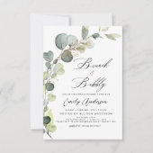 ブランチ&バブリーブライダルシャワーグリーナリーユーカリ 招待状 (正面)