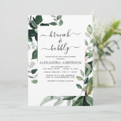 ブランチ&バブリーブライダルシャワーグリーンリー招待状 招待状 (スタンド正面)