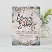 ブランチ&バブリーブライダルシャワーフローラ&ウ素朴ッド 招待状 (スタンド正面)