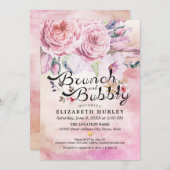 ブランチ&バブリーブライダルシャワーボホフローラフェザー 招待状 (正面/裏面)