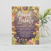 ブランチ&バブリーブライダルシャワーメープル葉パンプキン 招待状 (スタンド正面)