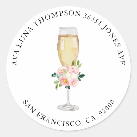 ブランチ&バブリーブライダルシャワーラウンドアドレス ラウンドシール (正面)
