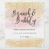 ブランチ&バブリーブライダルシャワーワインラベル ワインラベル (シングルラベル)