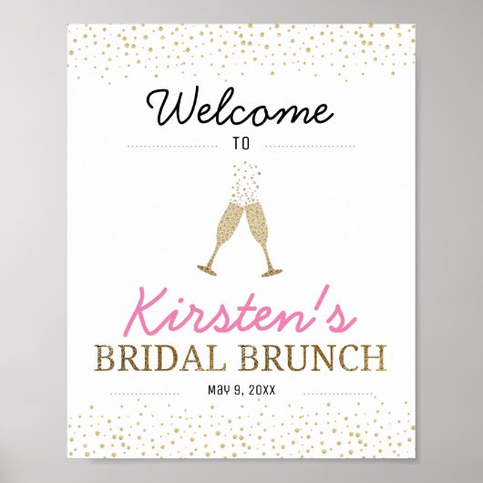 ブランチ&バブリーブライダルシャワー歓迎 ポスター (正面)